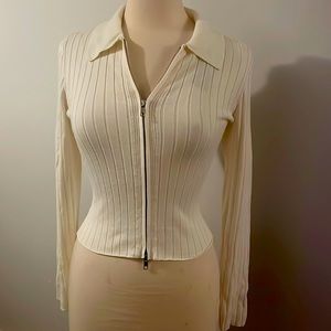 Abercrombie & Fitch Cream V-Neck Sweater